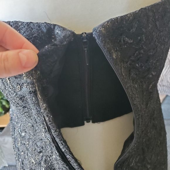 J Crew black lace sparkle strapless dress - Picture 11 of 13